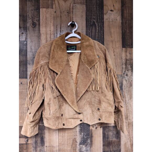 🔥 Vintage Boomers Leather2000 Brown Fringe Western Jacket – Women’s Medium - Picture 1 of 12